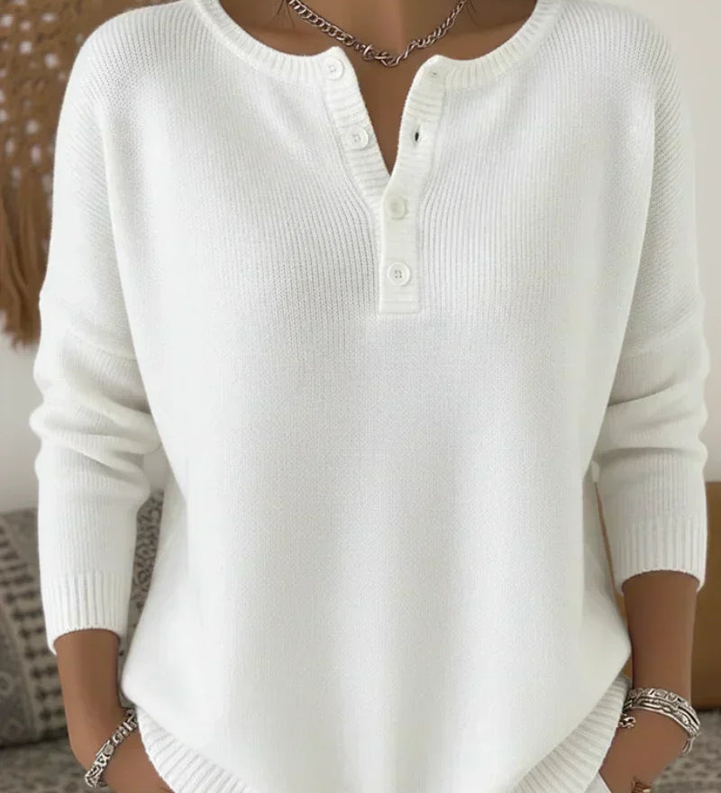 Helena | Strickpullover mit Henley-Knöpfen