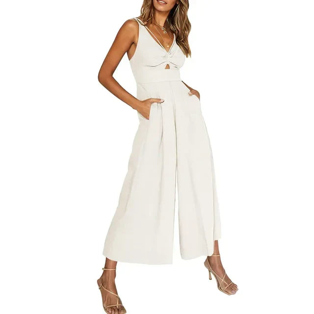 Ella™ - Eleganter Ärmelloser Jumpsuit mit weitem Bein