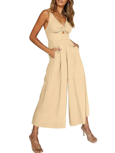 Ella™ - Eleganter Ärmelloser Jumpsuit mit weitem Bein