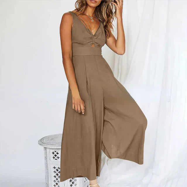 Ella™ - Eleganter Ärmelloser Jumpsuit mit weitem Bein