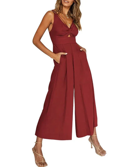 Ella™ - Eleganter Ärmelloser Jumpsuit mit weitem Bein