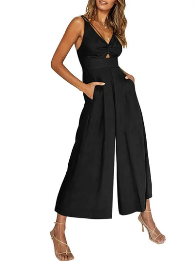 Ella™ - Eleganter Ärmelloser Jumpsuit mit weitem Bein