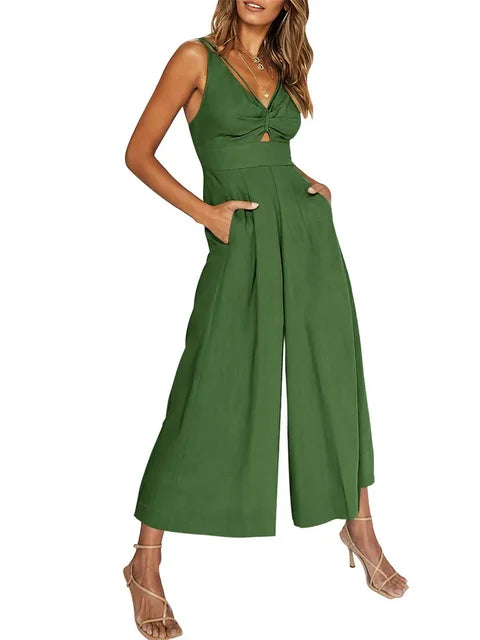 Ella™ - Eleganter Ärmelloser Jumpsuit mit weitem Bein