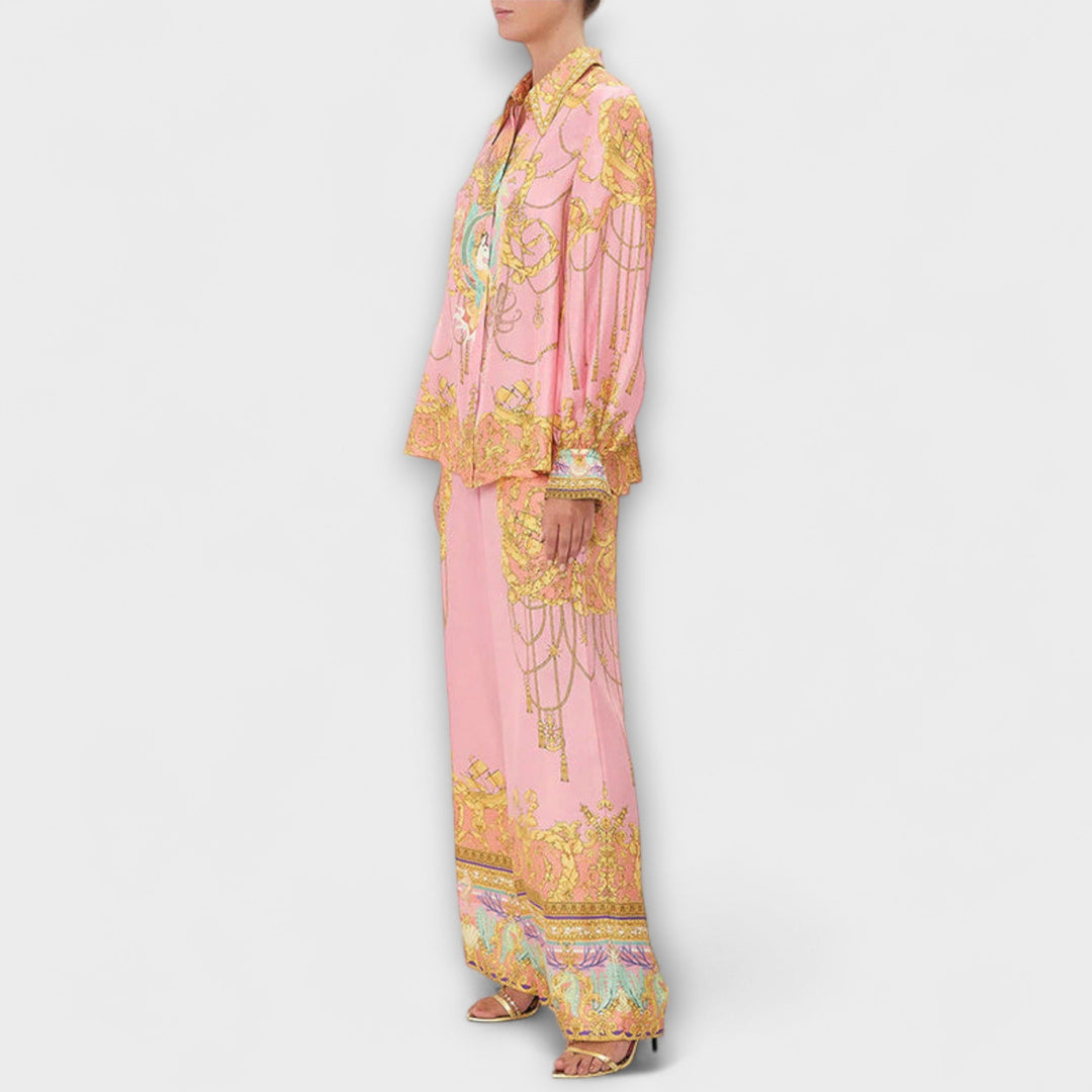 Sage - Ensemble violet et jaune à motif