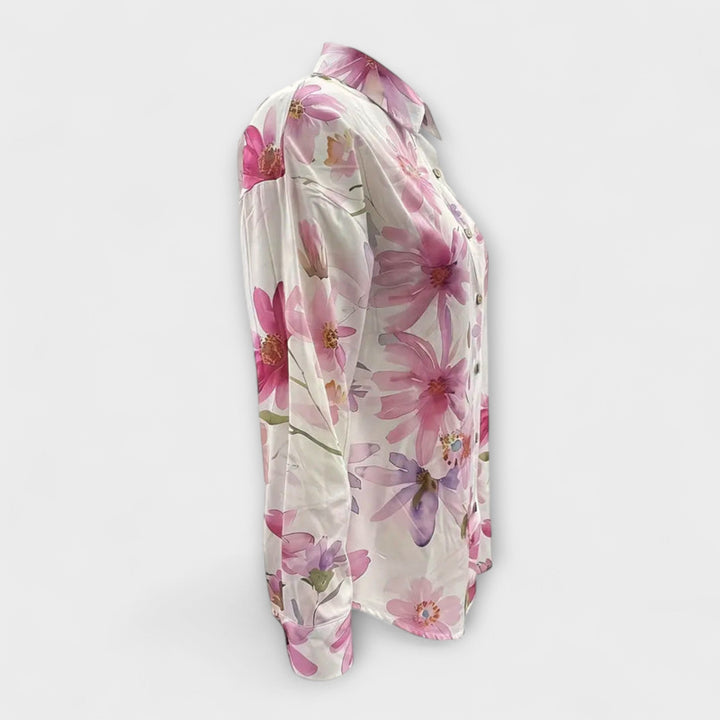 Gaida - Camicetta bianca con fiori estivi