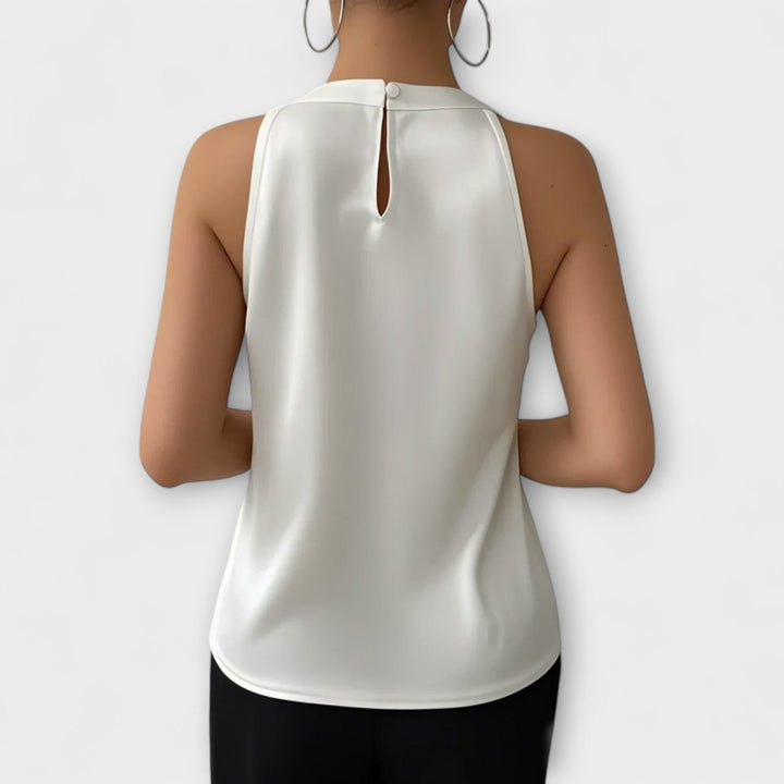 Skye - Top color champagne con spalle scoperte