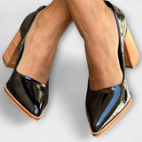 Gertrud - Schwarze Lack-Pumps