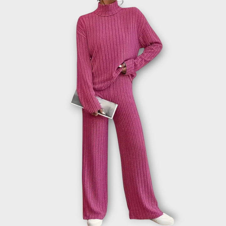 Amelia - Completo in due pezzi a coste nero casual