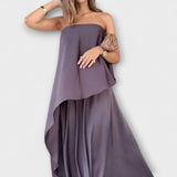 Ruby - Graues Set mit Bandeau-Top und Rock