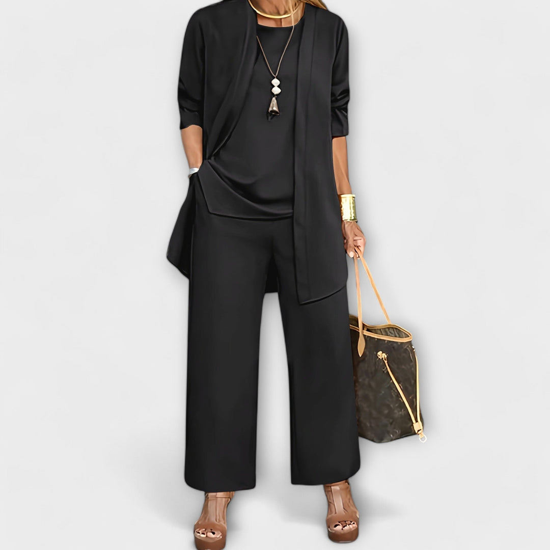 Lora - Completo marrone casual a tre pezzi