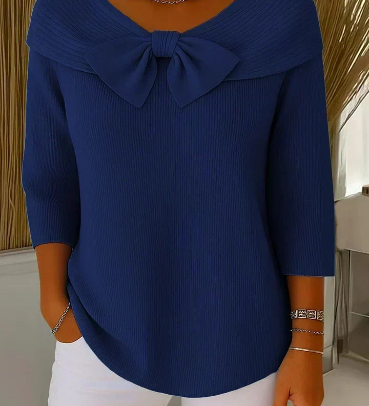Trinidad | Pullover mit Schleife und Rundhalsausschnitt