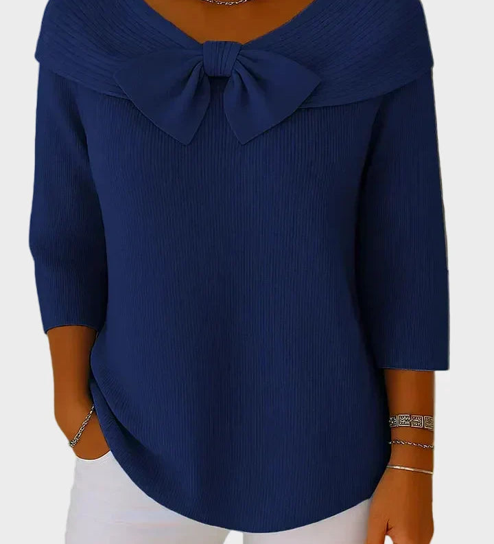 Aline - Weicher und Eleganter Pullover mit Schleife