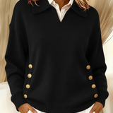Vicenta | Pullover mit Polo-Kragen und Knöpfen