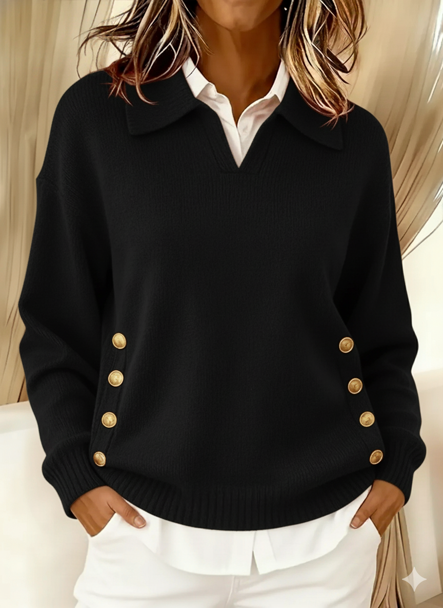 Vicenta | Pull-over à col polo et boutons