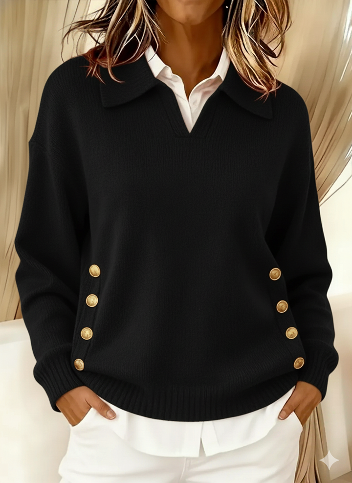 Vicenta | Pull-over à col polo et boutons