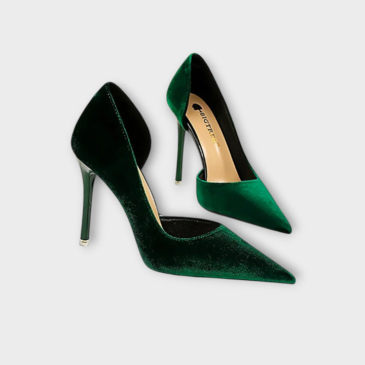 Brunhild - Stiletto in velluto verde