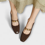 Elfriede - Pumps mit Goldener Spange