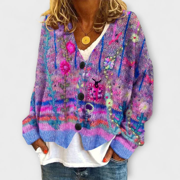 Belle - Blazer in maglia vintage colorato