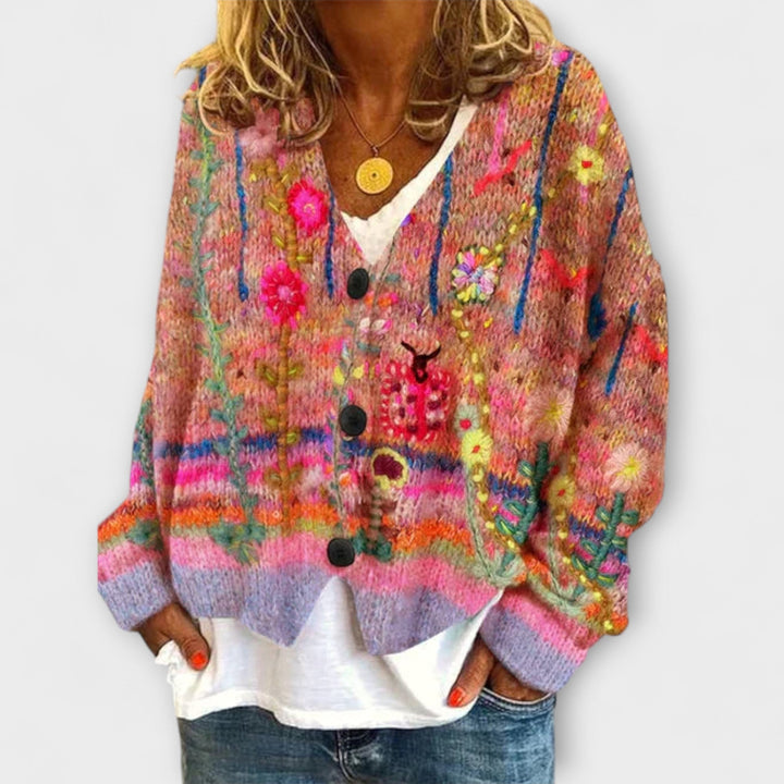 Belle - Blazer in maglia vintage colorato