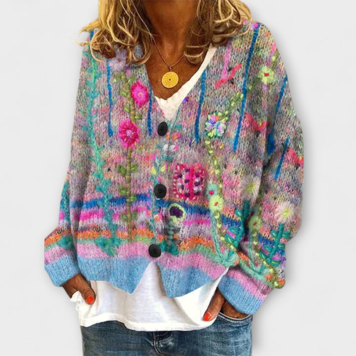 Belle - Blazer in maglia vintage colorato