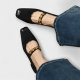 Elfriede - Pumps mit Goldener Spange