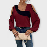 Scarlett - Cremefarbene Bluse mit eckigem Ausschnitt