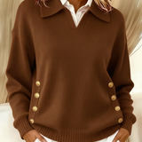 Vicenta | Pullover mit Polo-Kragen und Knöpfen