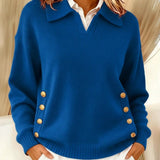 Vicenta | Pullover mit Polo-Kragen und Knöpfen