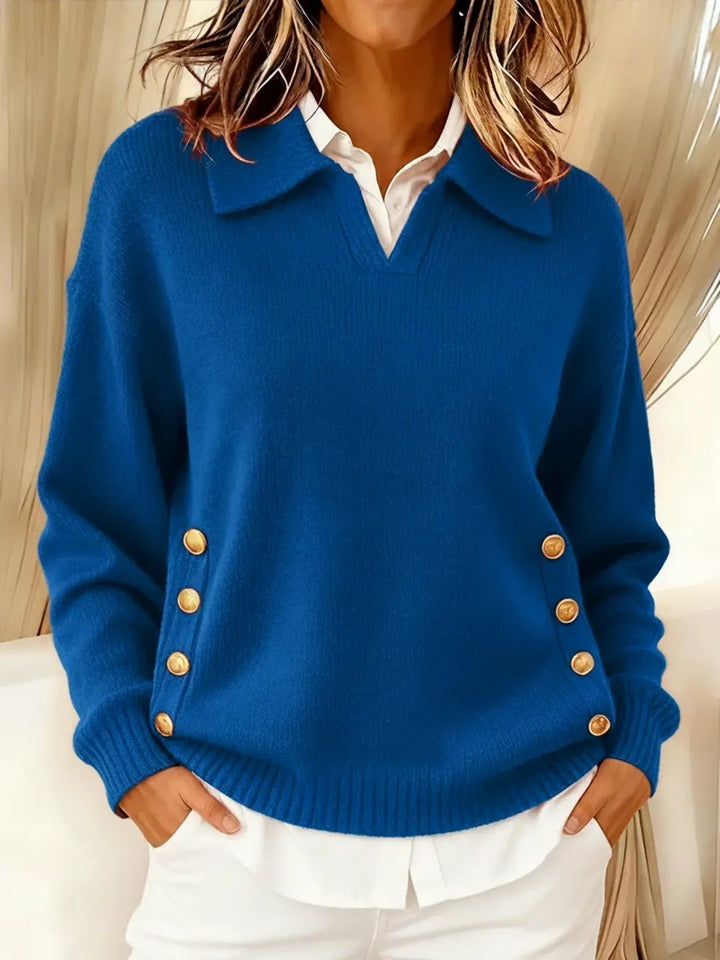 Vicenta | Pull-over à col polo et boutons