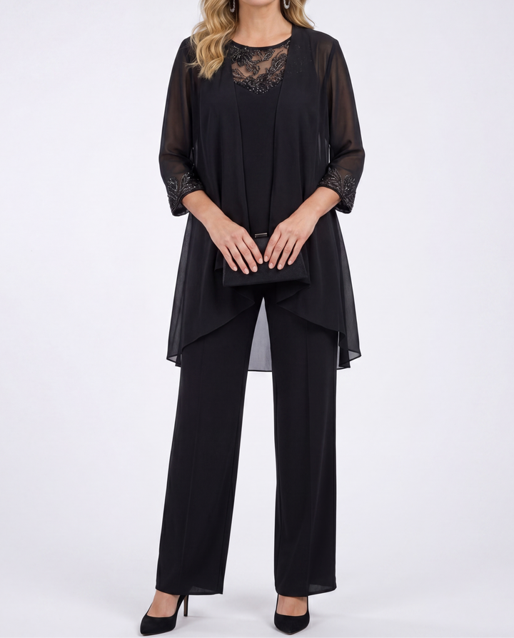 Eleanor™ | Completo giacca fluida e pantaloni a gamba larga