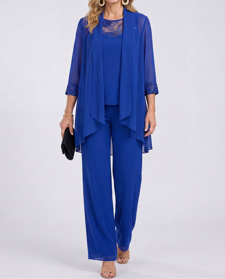 Eleanor™ | Completo giacca fluida e pantaloni a gamba larga