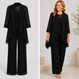 Evelina™ | Fließende Jacke & Weite Hose Set