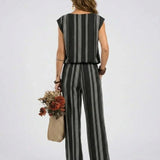 Alessia - Elegantes zweiteiliges gestreiftes Set