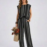 Alessia - Elegantes zweiteiliges gestreiftes Set