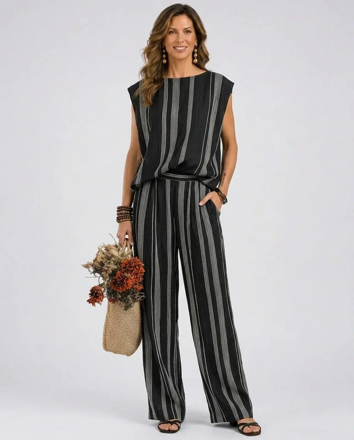 Alessia - Elegantes zweiteiliges gestreiftes Set