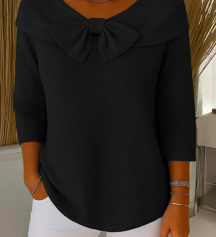 Trinidad | Pullover mit Schleife und Rundhalsausschnitt