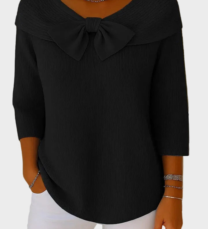 Aline - Weicher und Eleganter Pullover mit Schleife