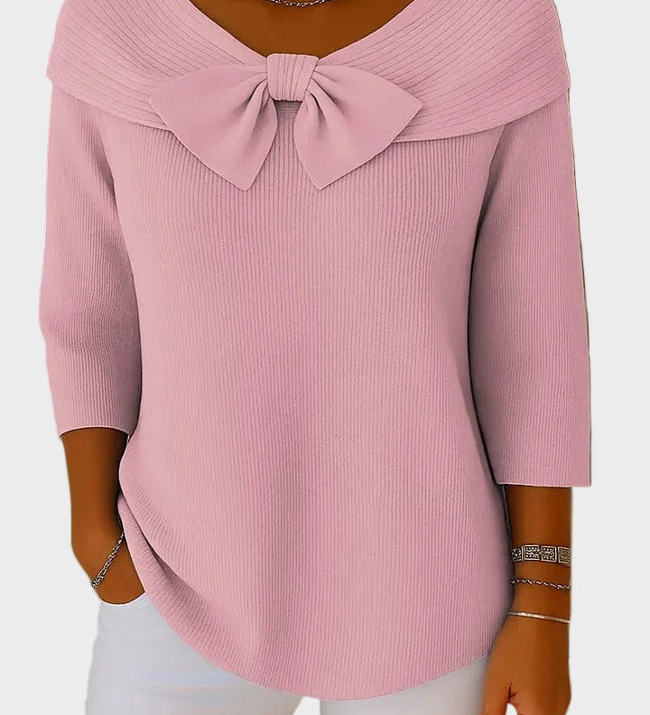 Aline - Weicher und Eleganter Pullover mit Schleife