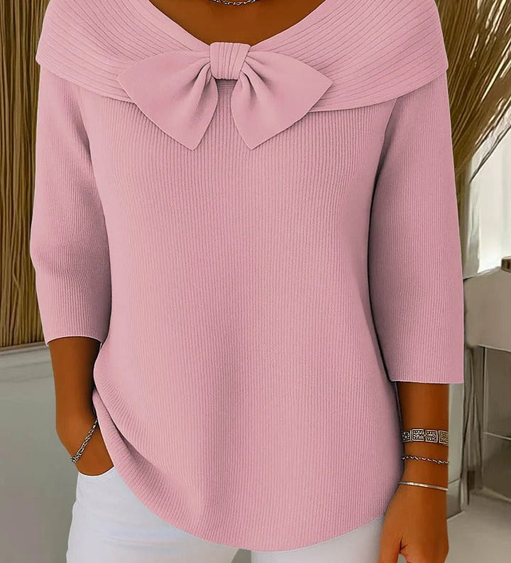 Trinidad | Pullover mit Schleife und Rundhalsausschnitt