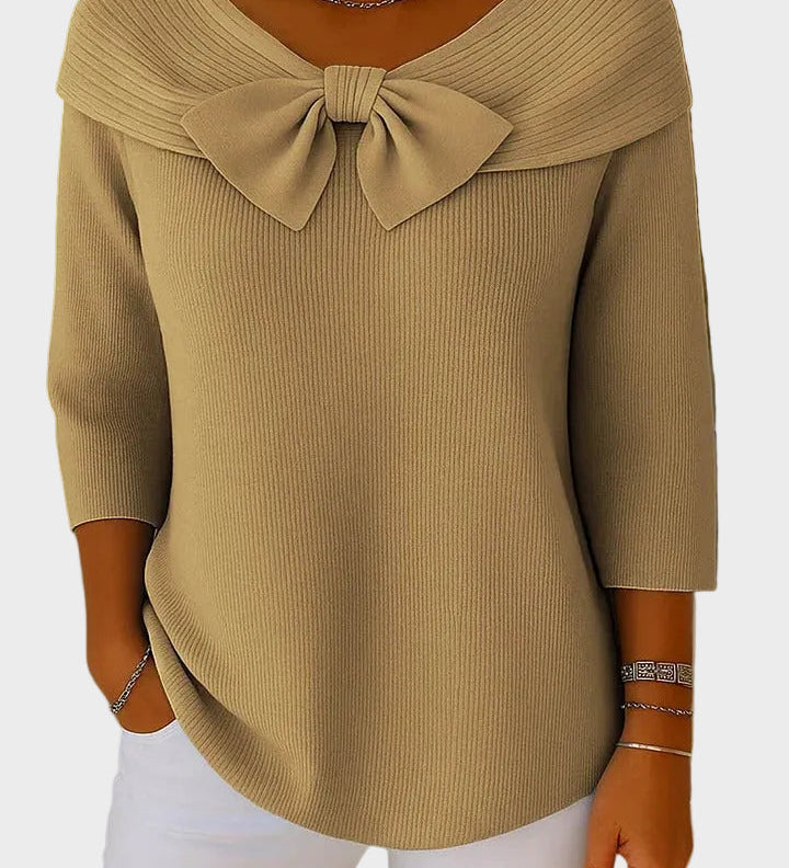 Aline - Weicher und Eleganter Pullover mit Schleife