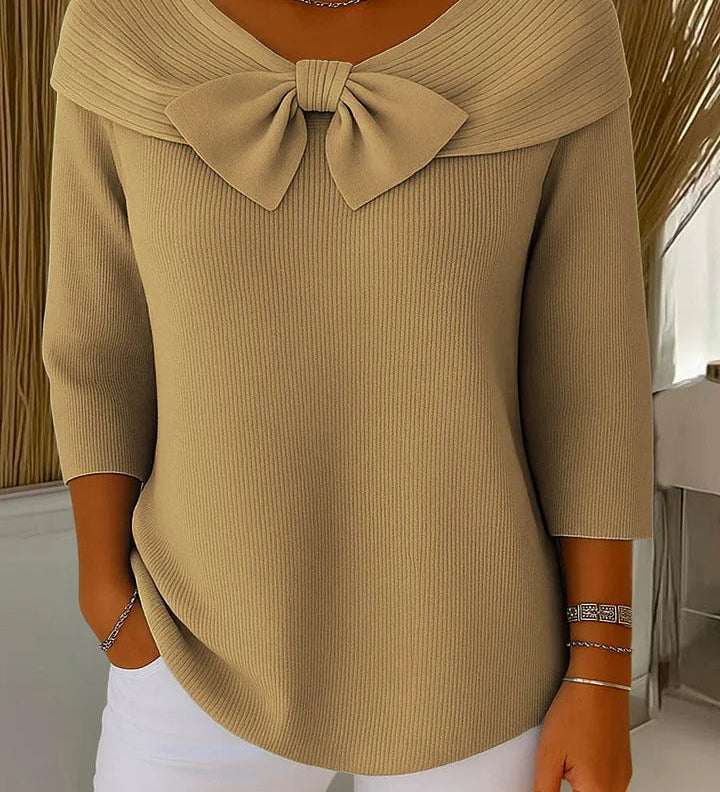 Trinidad | Pullover mit Schleife und Rundhalsausschnitt