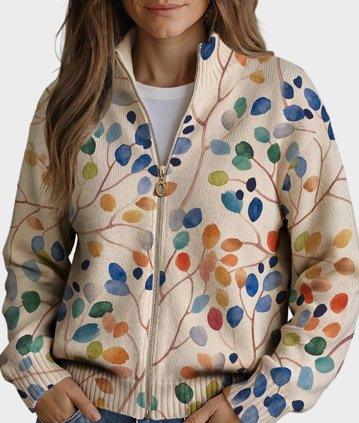 Imogene - Gilet zippé à motif botanique