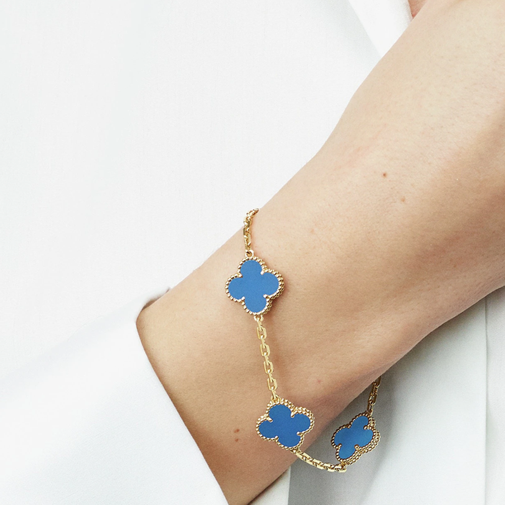 Amber Armband - Gold / Blau