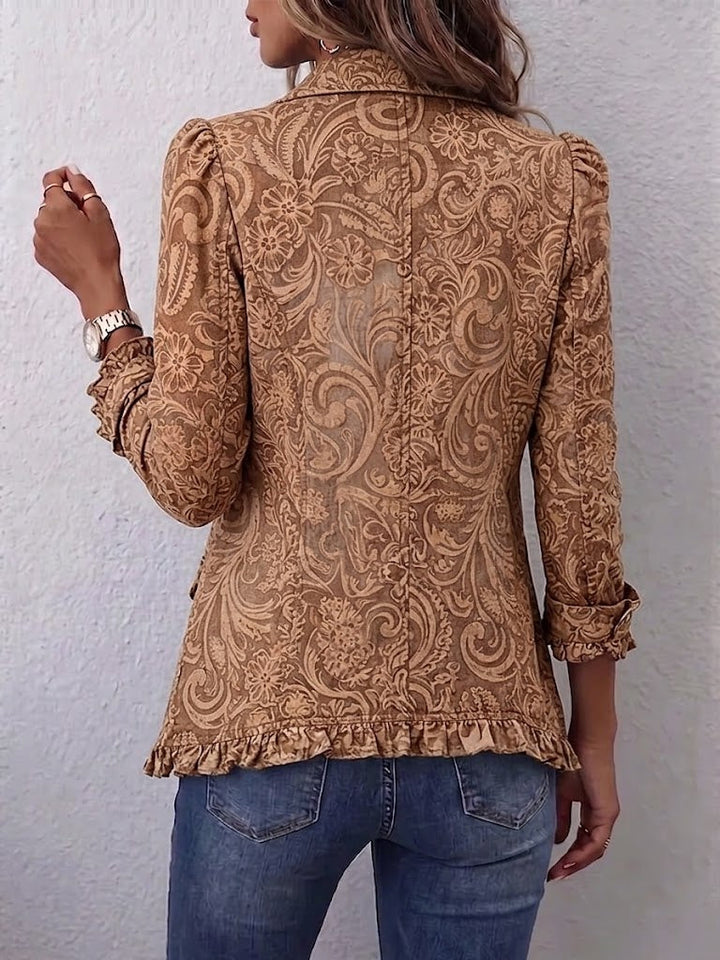 Wiebke | Blumenjacke im Vintage-Boho-Stil mit Rüschen