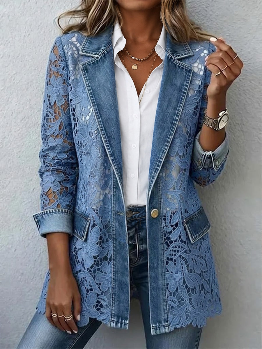 Adelheid | Blazer mit Blumenspitze
