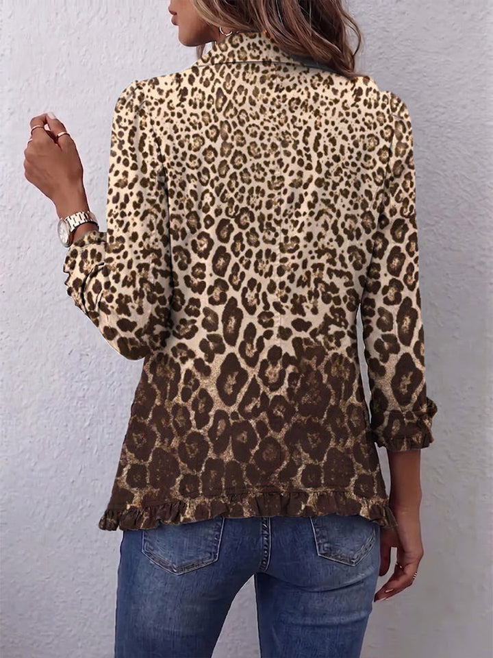 Irma | Jacke mit Leopardenmuster und Rüschen