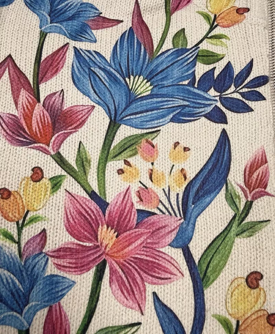 Tabitha - Cardigan con zip floreale Botanischer Garten