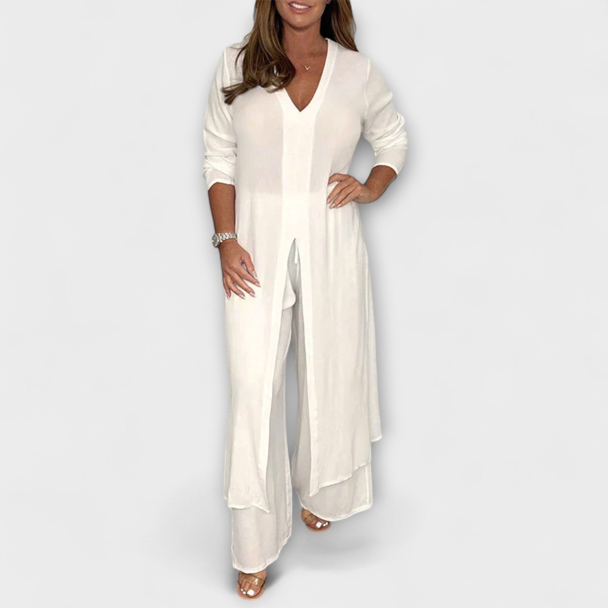 Olivgrünes stilvolles Damen-Co-Ord-Set